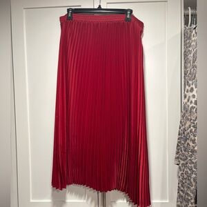 a new day Red Midi Pleated Skirt